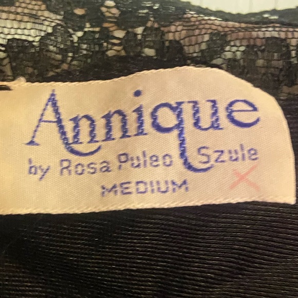Vintage Annique by Rosa black satin three piece lounge nightwear set ladies med - Picture 6 of 15